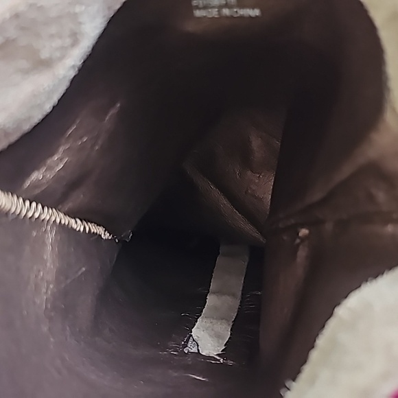 Calvin Klein moto boho suede tan block heel boot shoes size 8 - Picture 5 of 16